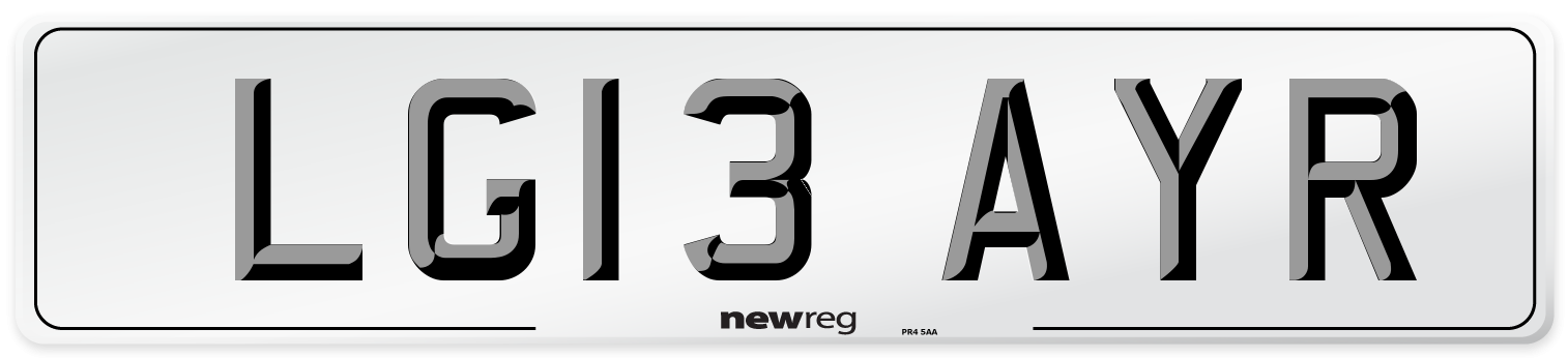 LG13 AYR Number Plate from New Reg